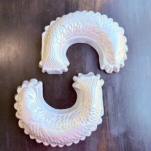 Pair‎ Vintage Aluminum Fish Koi Gelatin Molds Kitchen Decor